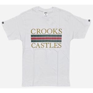 Crooks & Castles Men's Tri Stripe Graphic Tee T-Shirt in White